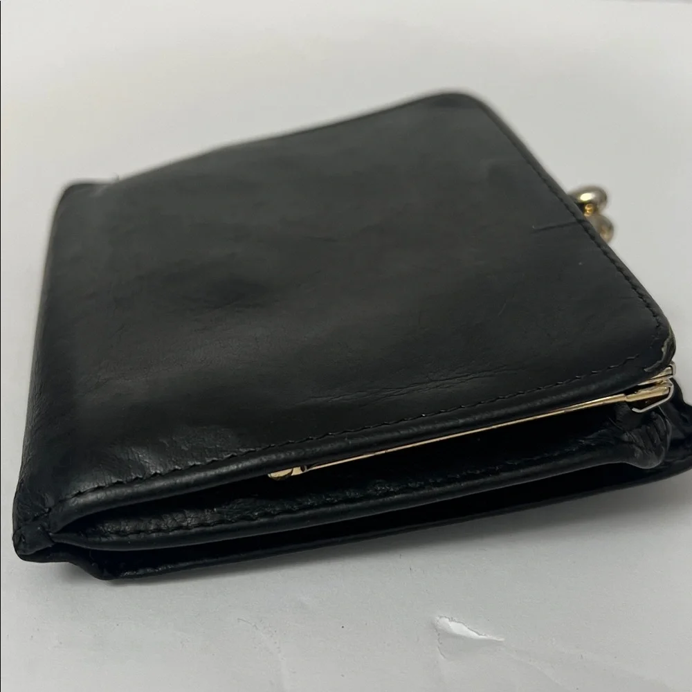 Vintage Coach Black Leather Wallet kisslock - Picture 5 of 17